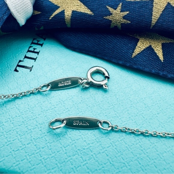 Tiffany & Co. 5 Diamond Open Heart Necklace in Sterling Silver with PACKAGING - Picture 7 of 9